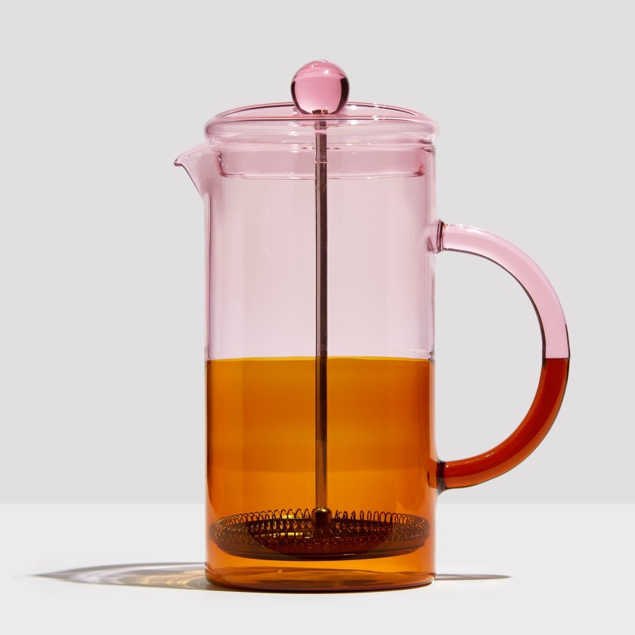 Drinkware Fazeek | Two Tone Coffee Plunger - Pink + Amber