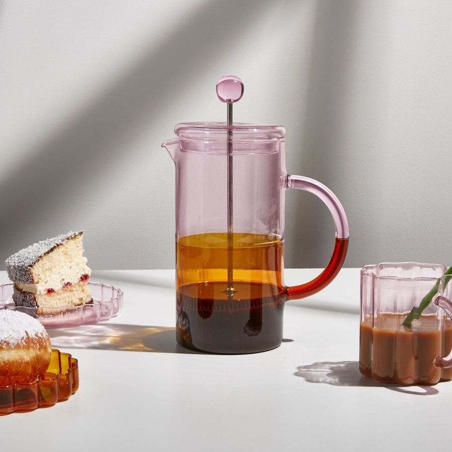 Drinkware Fazeek | Two Tone Coffee Plunger - Pink + Amber