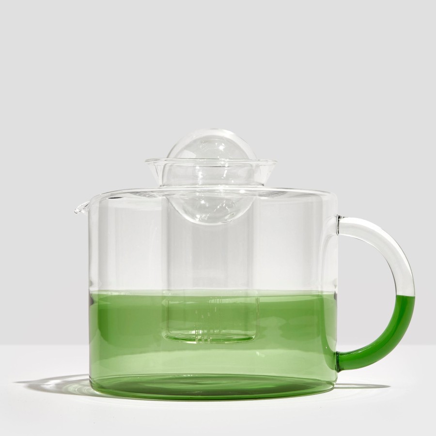 Coffee & Tea Fazeek | Two Tone Teapot - Clear + Green