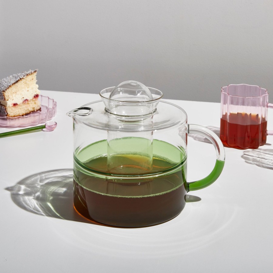 Coffee & Tea Fazeek | Two Tone Teapot - Clear + Green