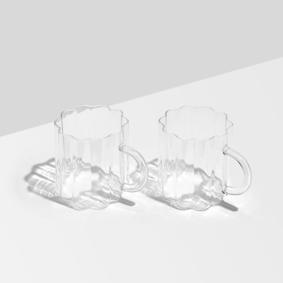 Coffee & Tea Fazeek | Two X Wave Mugs - Clear