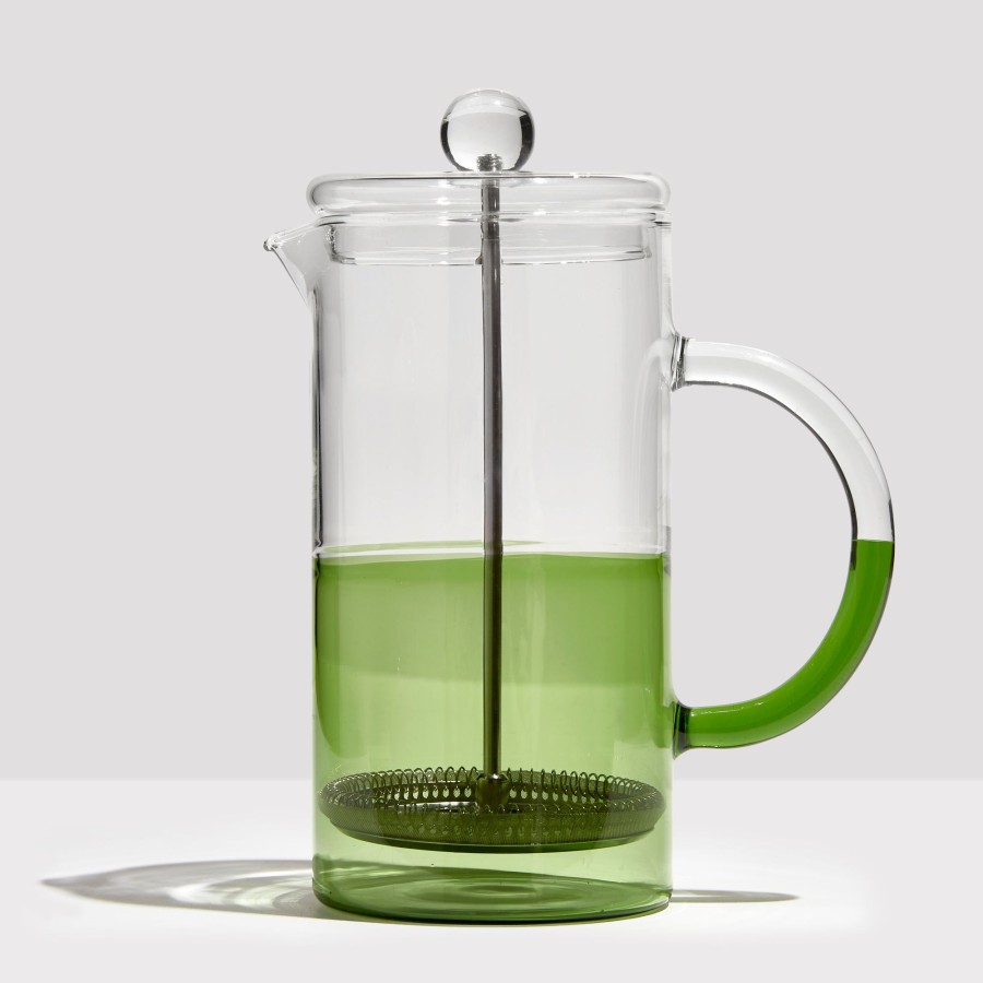 Coffee & Tea Fazeek | Two Tone Coffee Plunger - Clear + Green