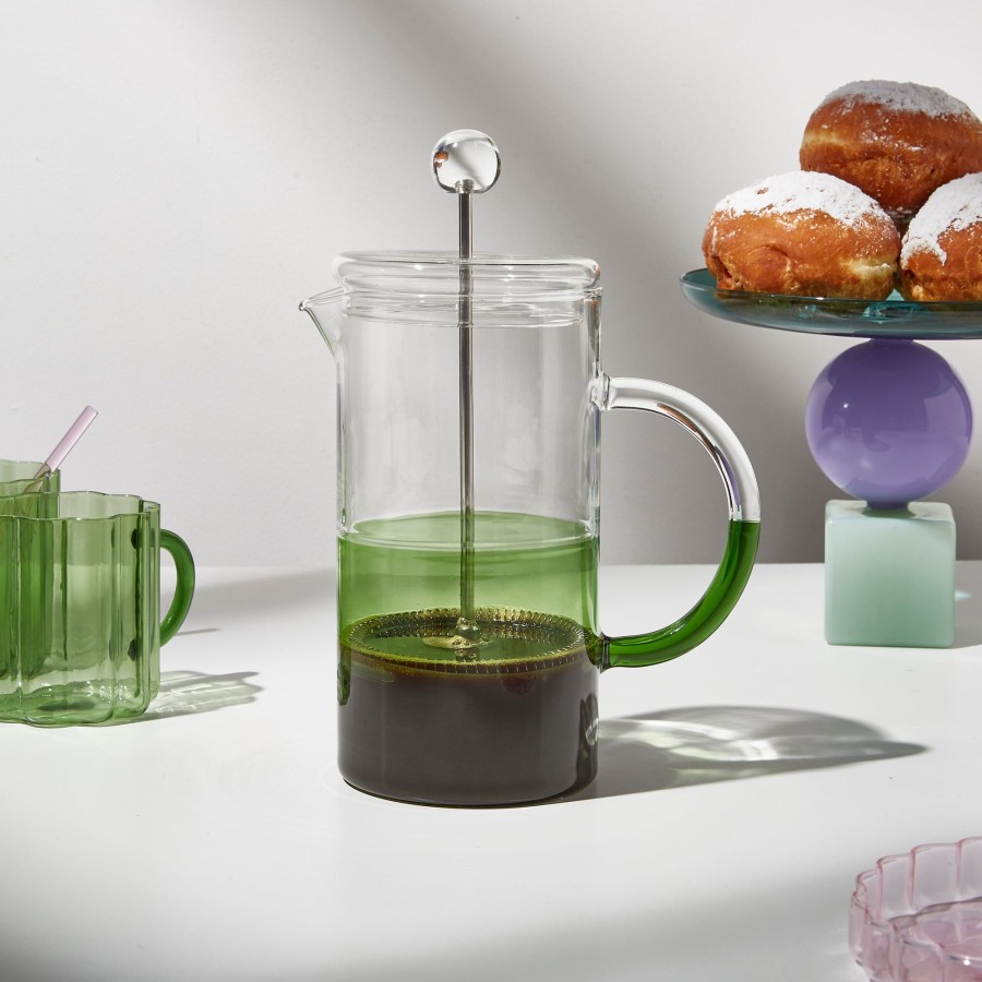 Coffee & Tea Fazeek | Two Tone Coffee Plunger - Clear + Green