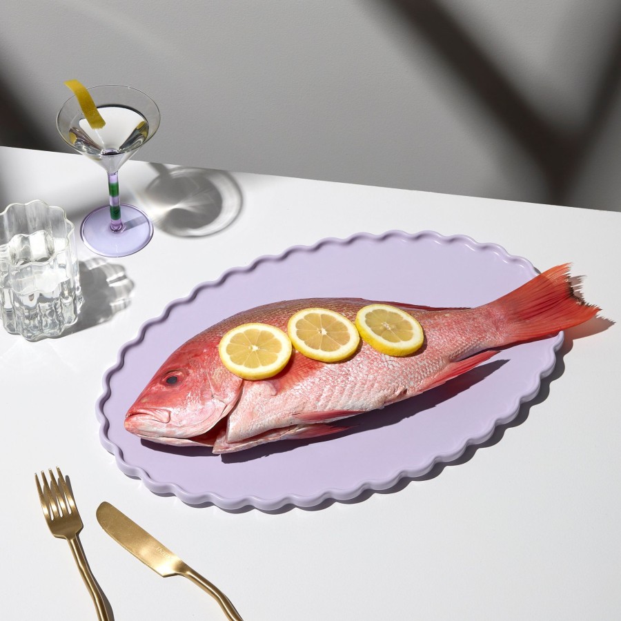 Dining Fazeek | Wave Oval Platter - Lilac